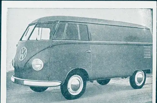 Sammelbild Das Kraftfahrzeug, VW Transporter Kastenwagen, Dt. Lastkraftwagen nach 1945