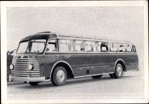 Sammelbild Das Kraftfahrzeug, Faun Omnibus 0 7 V, Dt. Omnibusse nach 1945