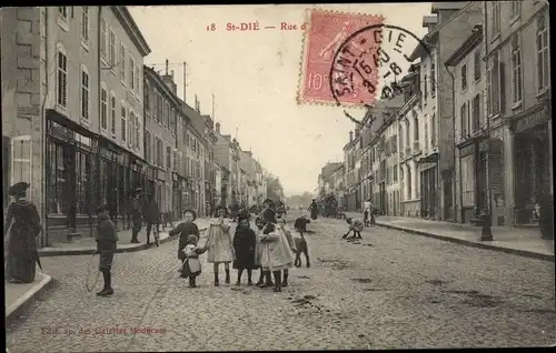 Ak St. Dié Lothringen Vosges, Straßenpartie