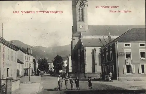 Ak Cornimont Lothringen Vosges, Place de l'Eglise