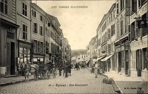 Ak Épinal Lothringen Vosges, Rue Rualmenil, Coiffeur