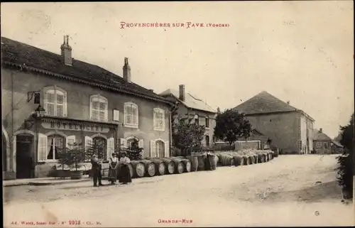 Ak Provencheres sur Fave Lothringen Vosges, Grande Rue, Hotel du Cerf