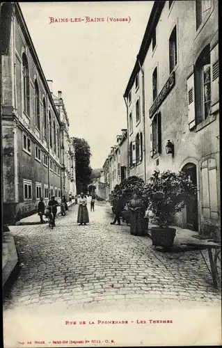 Ak Bains les Bians Lothringen Vosges, Rue de la Promenade, les Thermes