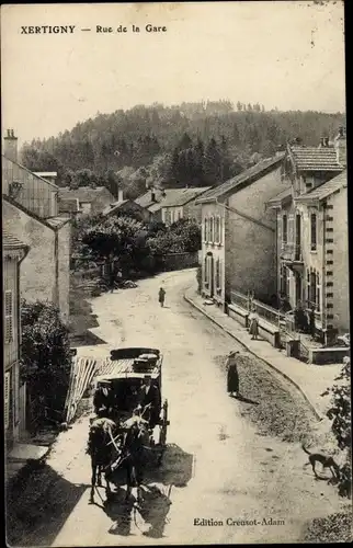 Ak Xertigny Lothringen Vosges, Rue de la Gare