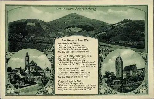 Ak Neckarsulm in Baden Württemberg, Scheuerberg, Gedicht Der Neckarsulmer Wei