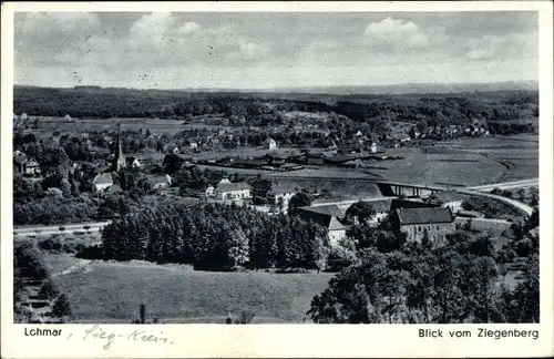 Ak Lohmar in Nordrhein Westfalen, Blick vom Ziegenberg auf den Ort