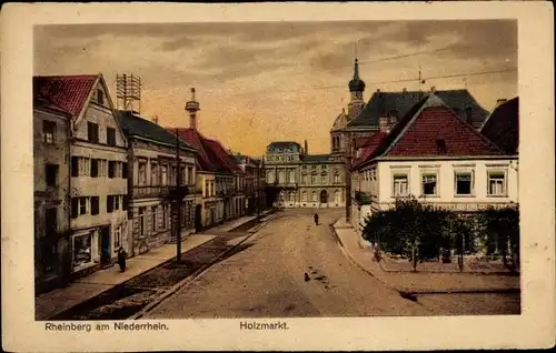 Ak Rheinberg am Niederrhein, Holzmarkt