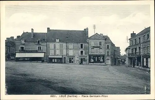 Ak Loué Sarthe, Place Germain Pilon, Au Tapis Rouge