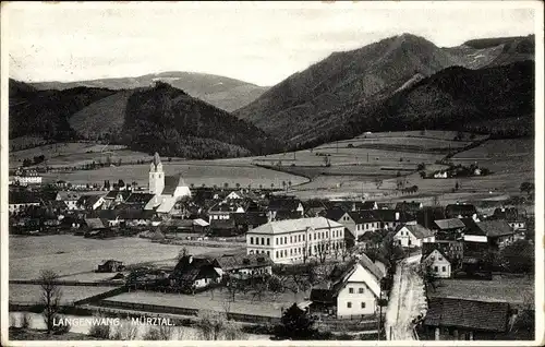 Ak Langenwang im Mürztal Steiermark, Blick auf den Ort