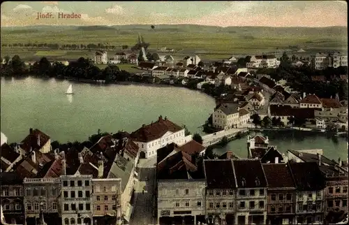 Ak Jindřichův Hradec Neuhaus Südböhmen, Blick auf den Ort