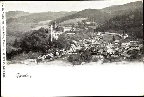 Ak Rožmberk nad Vltavou Rosenberg Südböhmen, Blick auf den Ort