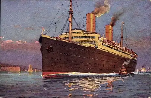 Künstler Ak Dampfer Columbus, Norddeutscher Lloyd Bremen, Schnelldampfer