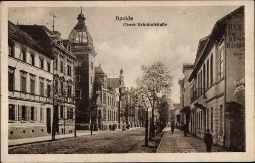 Ak Apolda in Thüringen, Obere Bahnhofstraße, Post