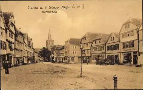 Ak Vacha in Thüringen, Untermarkt, Hut und Mützengeschäft