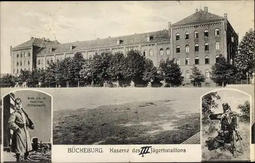 Ak Bückeburg im Kreis Schaumburg, Kaserne des III. Jägerbataillons, Wachsoldat, Schütze, Anvisieren