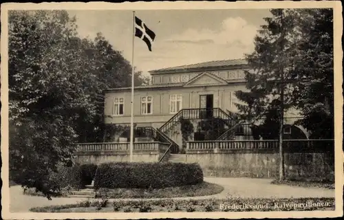 Ak Frederikssund Dänemark, Kalvopavillonen, Aufgang, Dänische Flagge