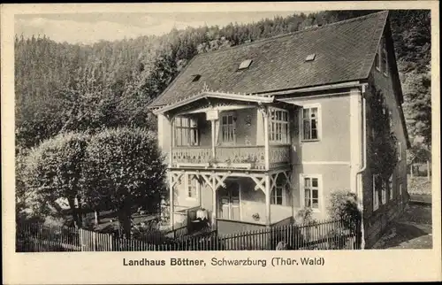 Ak Schwarzburg im Schwarzatal Thüringen, Landhaus Böttner, Außenansicht