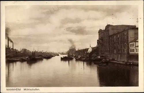 Ak Mannheim in Baden Württemberg, Mühlauhafen, Dampfer, Lagerhaus