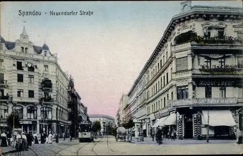 Ak Berlin Spandau, Neuendorfer Straße, Straßenbahn