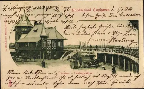 Ak Cuxhaven in Niedersachsen, Seestern, Landungsbrücke
