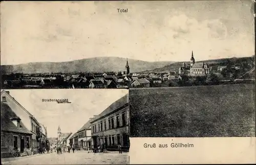 Ak Göllheim Rheinland Pfalz, Straßenansicht, Totalansicht