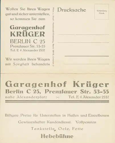 Klapp Ak Berlin Prenzlauer Berg, Garagenhof Krüger, Prenzlauer Straße 53-55