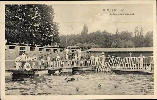 Ak Minden in Westfalen, Pionier Schwimmanstalt
