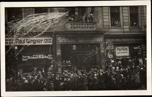 Foto Dresden Pirnaische Vorstadt, Grunaer Straße 5/12, Schröders Fahrzeughaus, Drogerie Max Herrmann