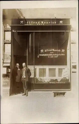 Foto Ak Dresden Altstadt Johannstadt, Kohlenhandlung Alfred Waurich, Elisenstr. 75, Marschallstr. 55