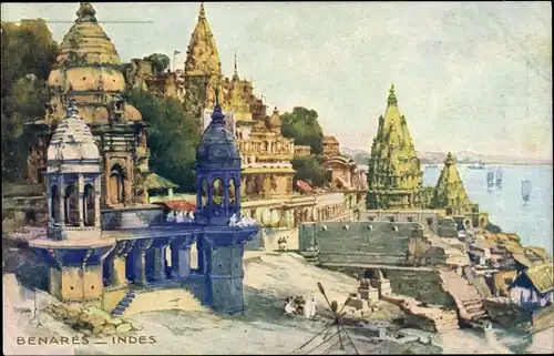 Künstler Ak Varanasi Benares Indien, Tempel
