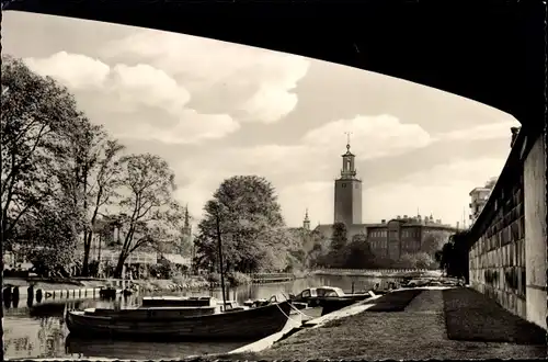 Ak Stockholm Schweden, Klarastrand och Stadshuset