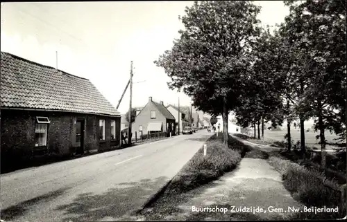 Ak Zuidzijde Südholland, Straßenpartie, Häuser, Bäume