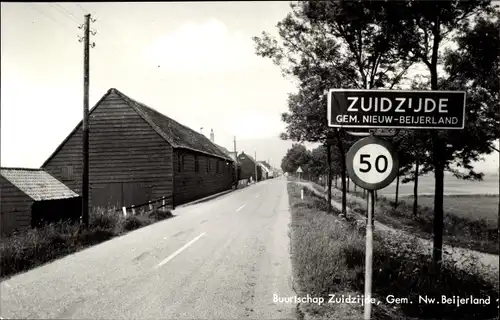 Ak Zuidzijde Südholland, Straße, Ortseingangsschild, Ortstafel, Verkehrszeichen