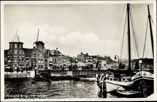 Ak Terneuzen Zeeland Niederlande, Axelsche Brug