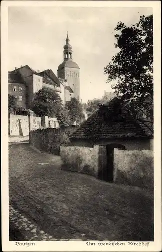 Ak Bautzen in der Oberlausitz, Am wendischen Kirchhof