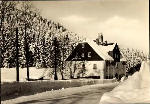 Ak Oberwildenthal Wildenthal Eibenstock im Erzgebirge, Ferienheim Textima Aue, Winter