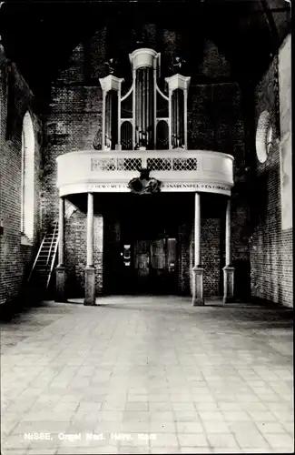 Ak Nisse Zuid Beveland Zeeland Niederlande, Orgel Ned. Herv. Kerk