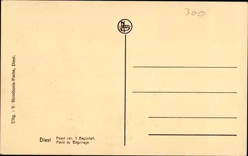 Ak Diest Flämisch Brabant Flandern, Poort van 't Begijnhof