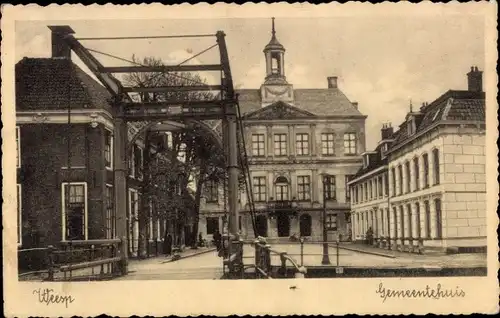 Ak Weesp Nordholland, Gemeentehuis