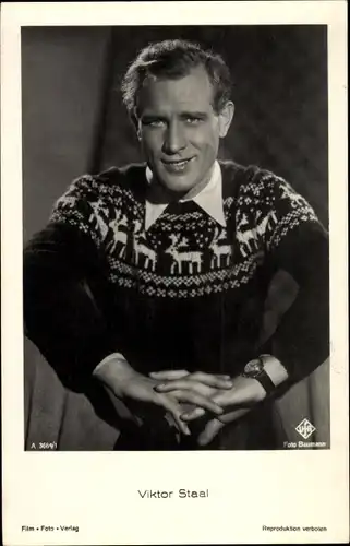 Ak Schauspieler Viktor Staal, Portrait, Weihnachtspullover