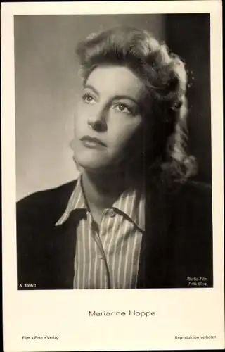 Ak Schauspielerin Marianne Hoppe, Portrait