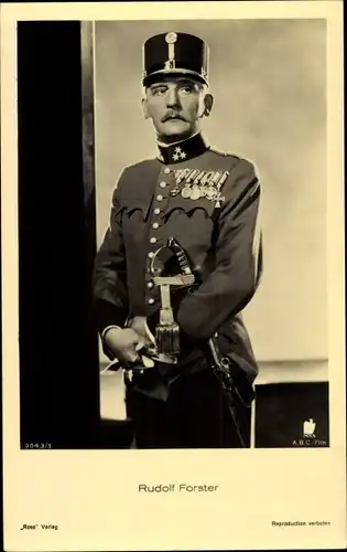 Ak Schauspieler Rudolf Forster, Portrait in Uniform, Ross Verlag 9043 1