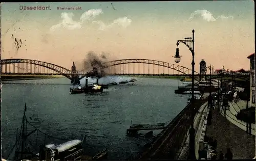 Ak Düsseldorf am Rhein, Rheinansicht