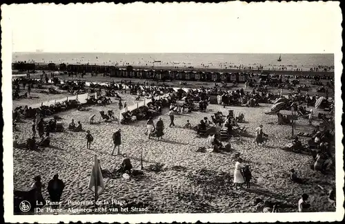 Ak La Panne De Panne Westflandern, Panorama de la Plage