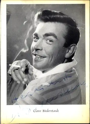 Ak Schauspieler Claus Biederstaedt, Portrait, Autogramm