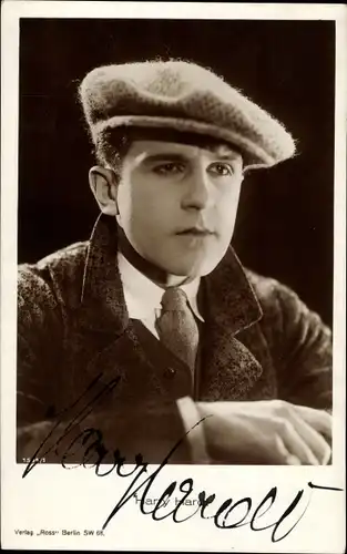 Ak Schauspieler Harry Hardt, Portrait, Autogramm