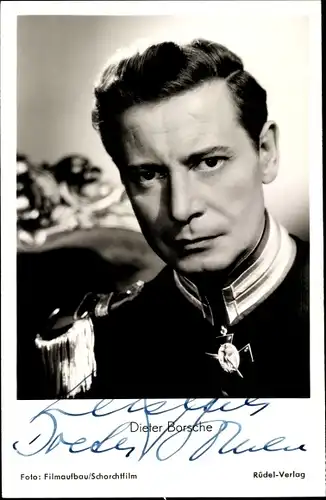 Ak Schauspieler Dieter Borsche, Portrait, Autogramm, Film Königliche Hoheit