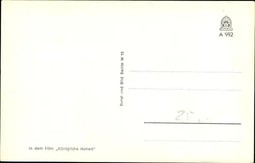 Ak Schauspieler Dieter Borsche, Portrait, Autogramm, Film Königliche Hoheit