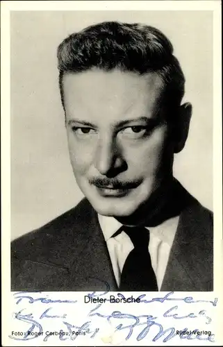 Ak Schauspieler Dieter Borsche, Portrait, Autogramm
