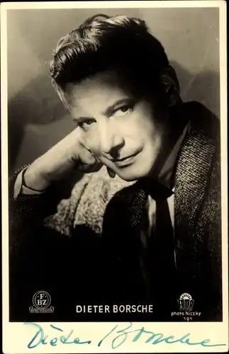 Ak Schauspieler Dieter Borsche, Portrait, Autogramm